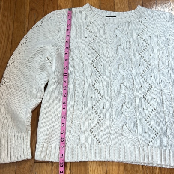 Women’s Talbots White Sweater Sz Large - Picture 7 of 8